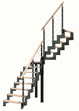 LIMON CRÉMAILLÈRE QUART TOURNANT INTERMÉDIAIRE