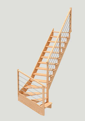 QUART TOURNANT BAS AVEC MARCHE DÉBORDANTE