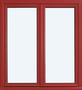 FENÊTRE 2 VANTAUX ROUGE