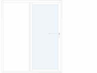 Baie coulissante galandage Prestance sur 1 rail refoulement droite ou gauche GIMM Menuiseries